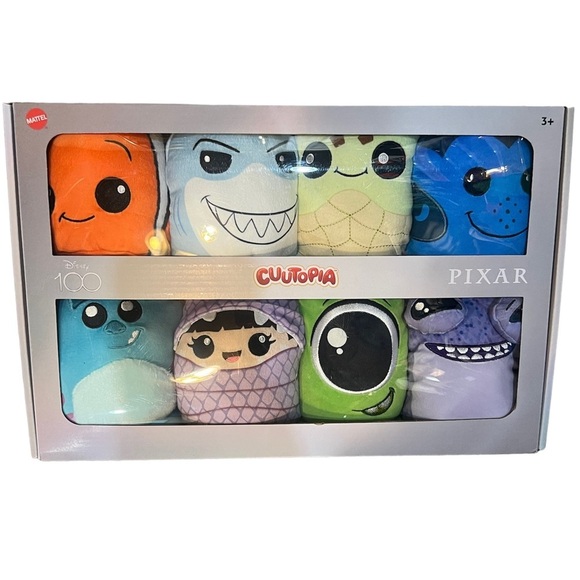 Pixar Disney 100 Cuutopia Plush Set of 8 Soft Rounded Pillow Dolls - Picture 2 of 2